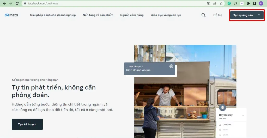 Tạo chiến dịch quảng cáo