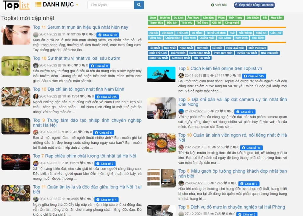 Toplist - Website uy tín và chất lượng để bạn bước những bước đầu tiên cho sự nghiệp Content của mình