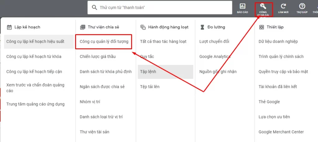 Công cụ quản lý đối tượng
