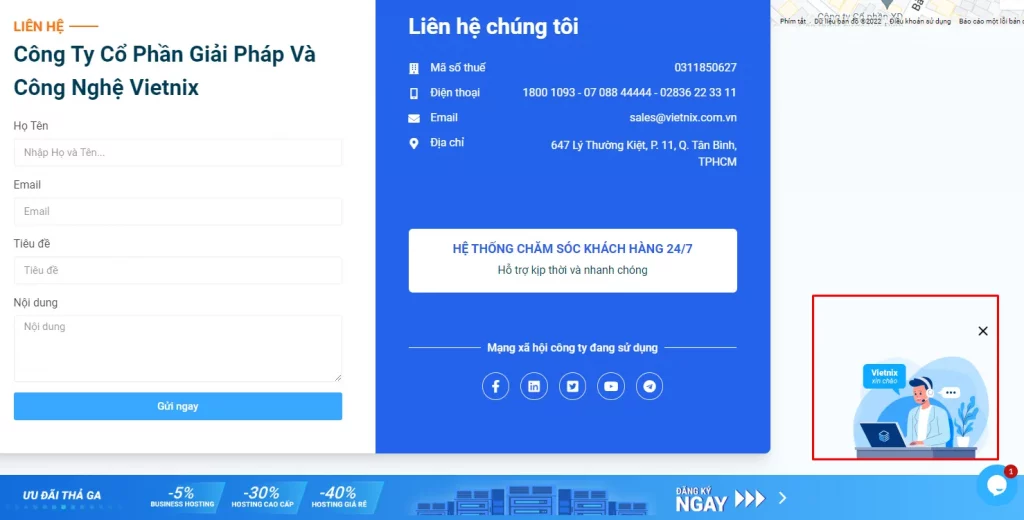 Live chat Vietnix