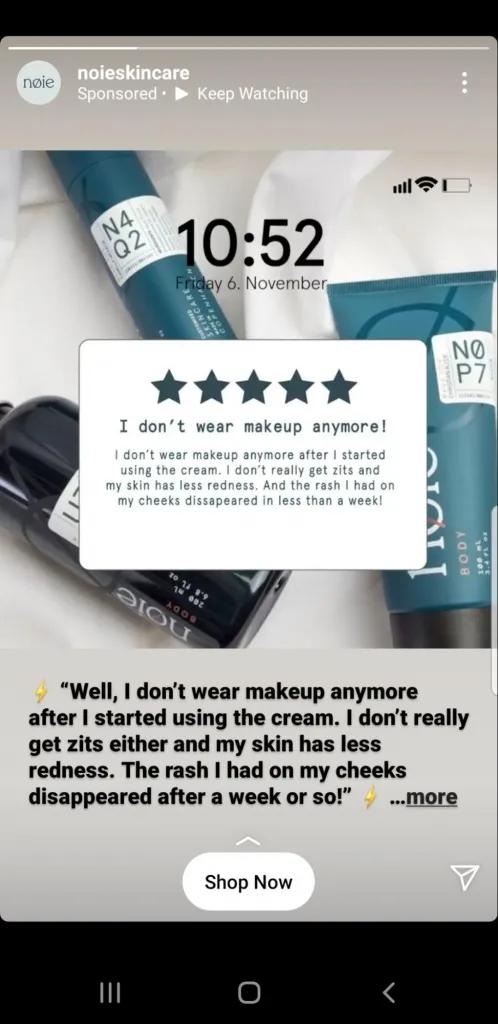 quang cao cua noise skincare