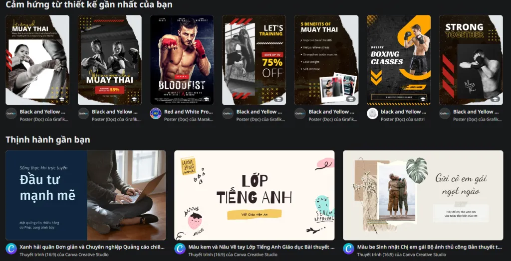 Canva có hơn 60.000 mẫu Template miễn phí để người dùng sử dụng từ các nhà thiết kế chuyên nghiệp