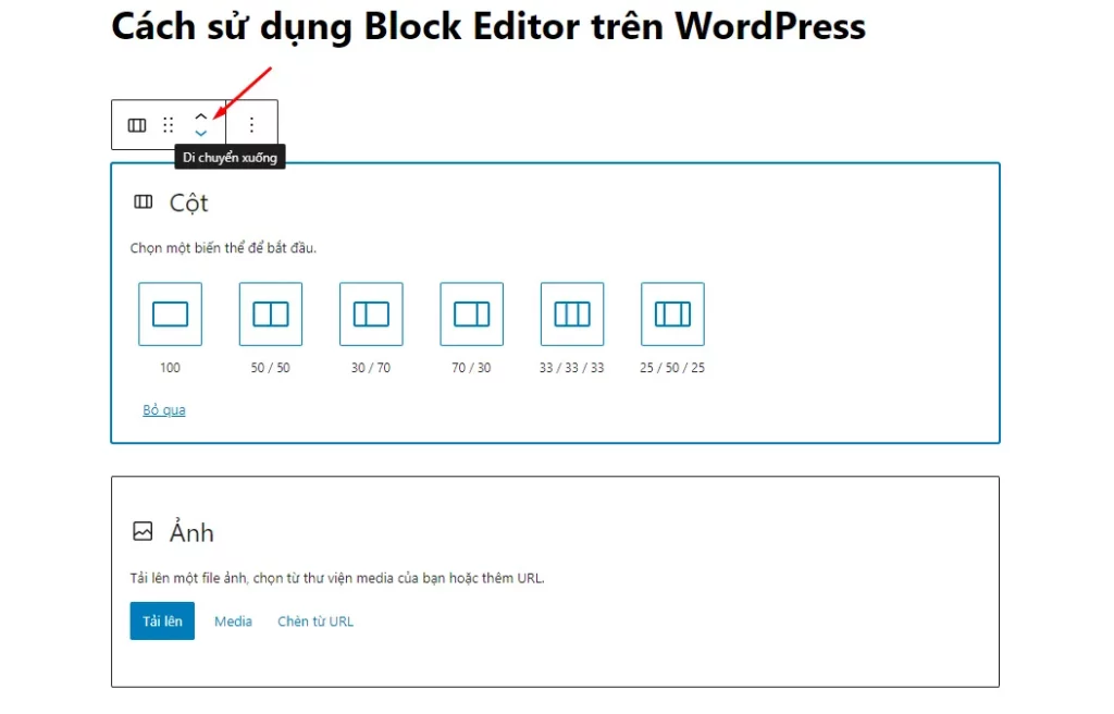 Cách sắp xếp các khối riêng lẻ