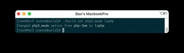 Chỉnh PHP3 về lsphp