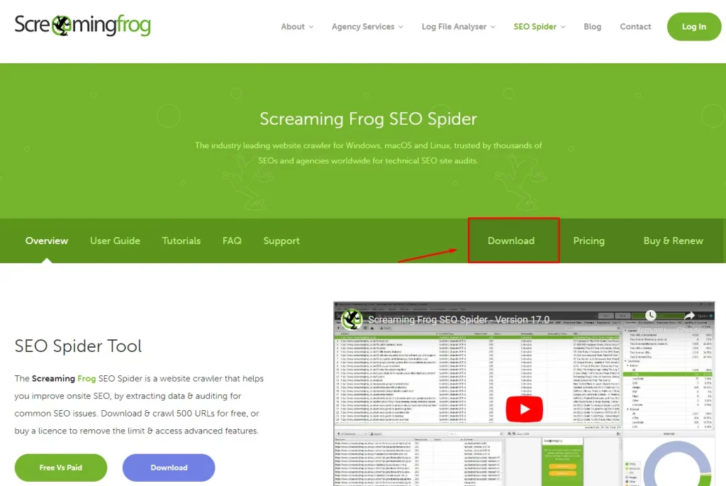 Cài đặt Screaming Frog