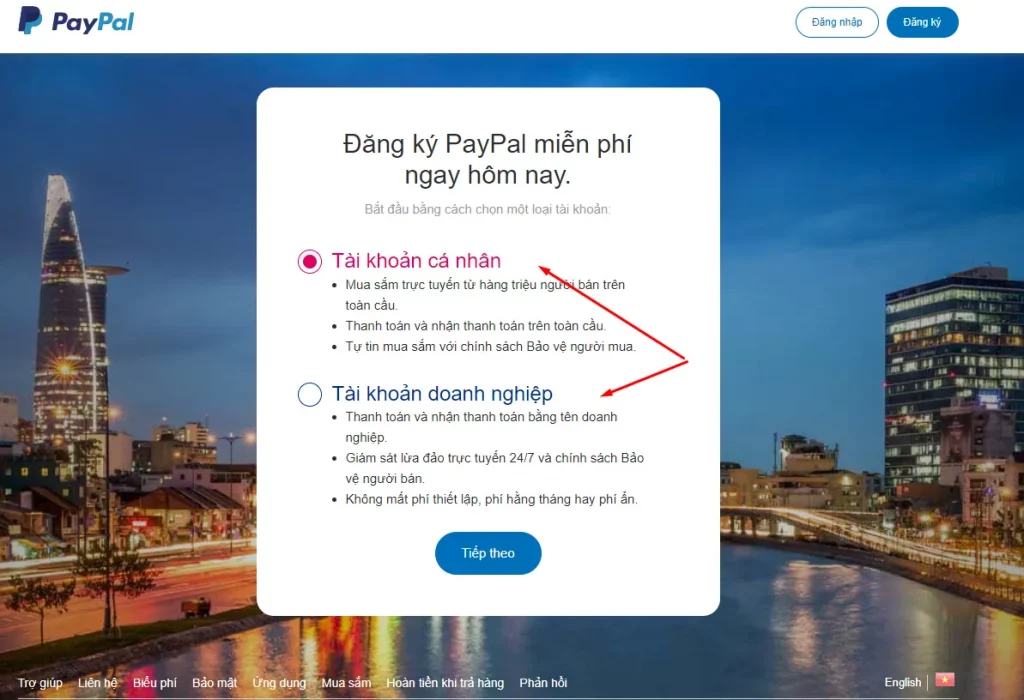 Cách đăng ký PayPal 