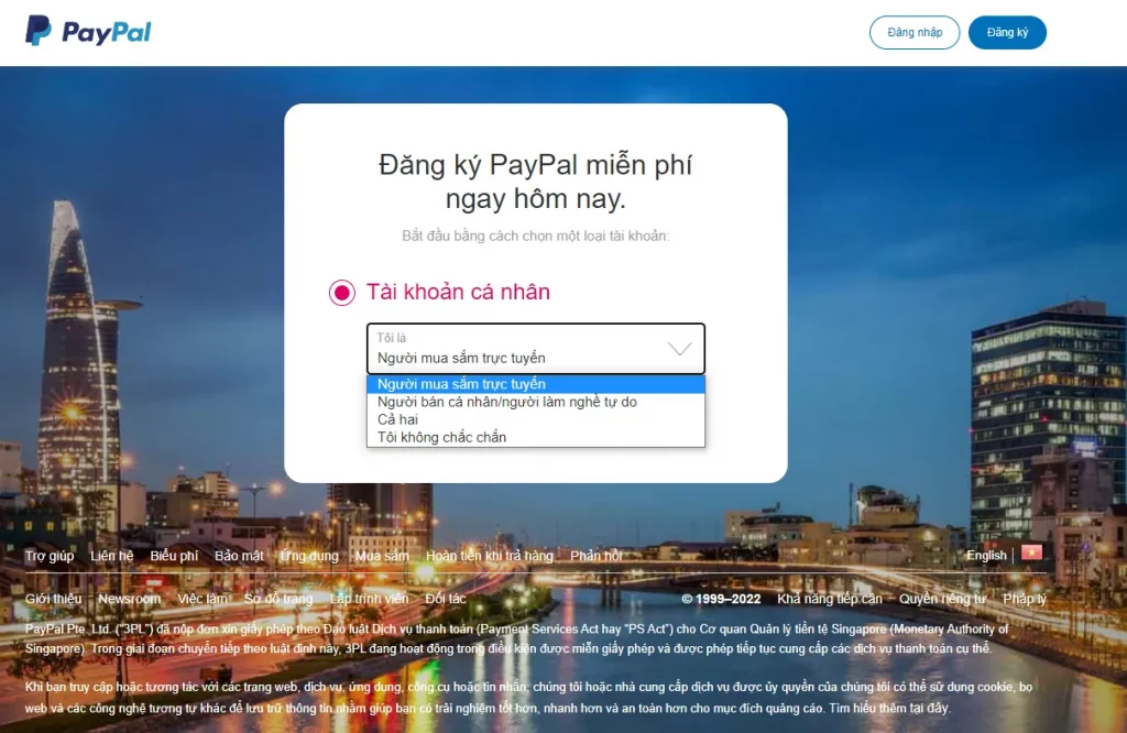 Cách đăng ký PayPal 