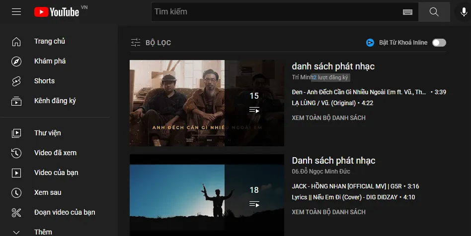 Danh sách phát Youtube là một bộ sưu tập các video có cùng chủ đề