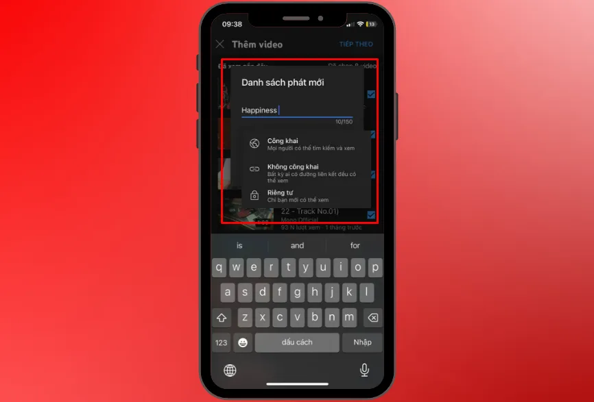 Đặt tiêu đề cho video và chỉnh sửa quyền riêng tư