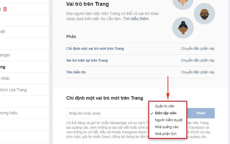 Chọn quyền mà bạn muốn chia sẻ