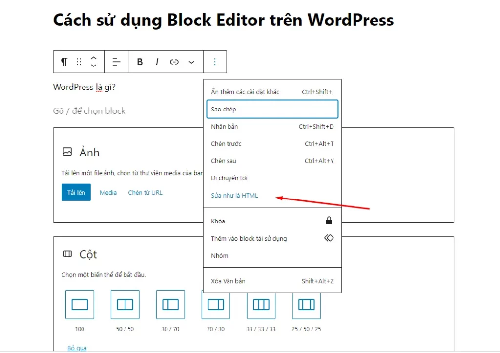 Các tính năng được bổ sung của Gutenberg