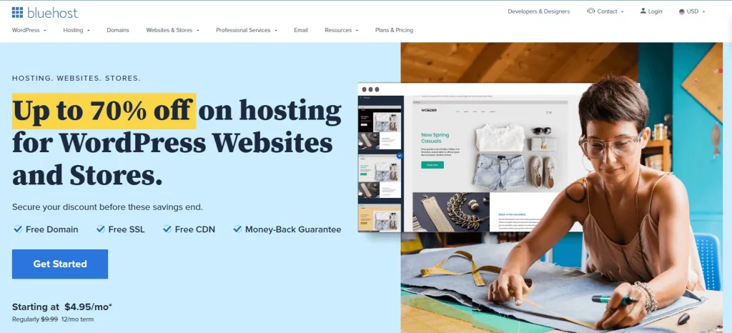 Bluehost - nhà cung cấp cho dùng thử hosting 30 ngày