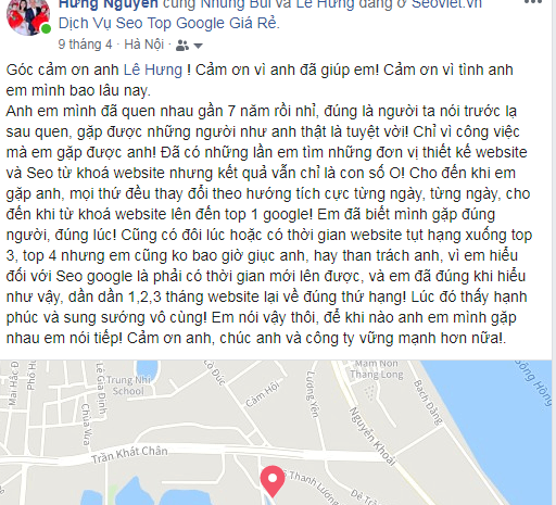 Đánh giá về dịch vụ seo