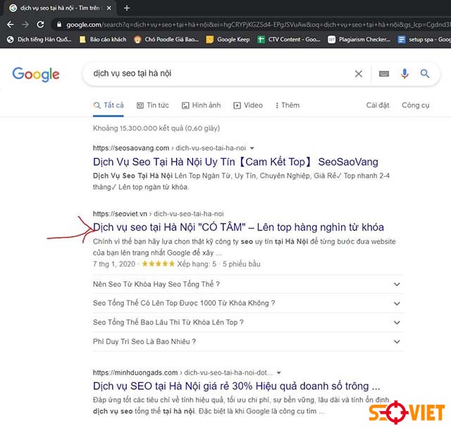 Kết quả seo tại Hà Nội